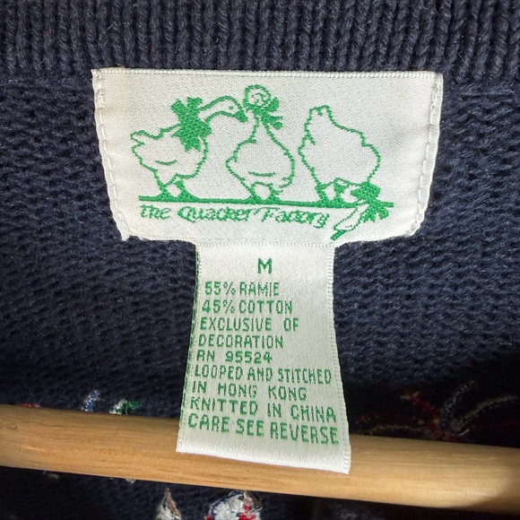 Vintage Quacker Factory Cardigan Sweater Year of Cheer Embroidered 90s Sweater - Picture 4 of 12